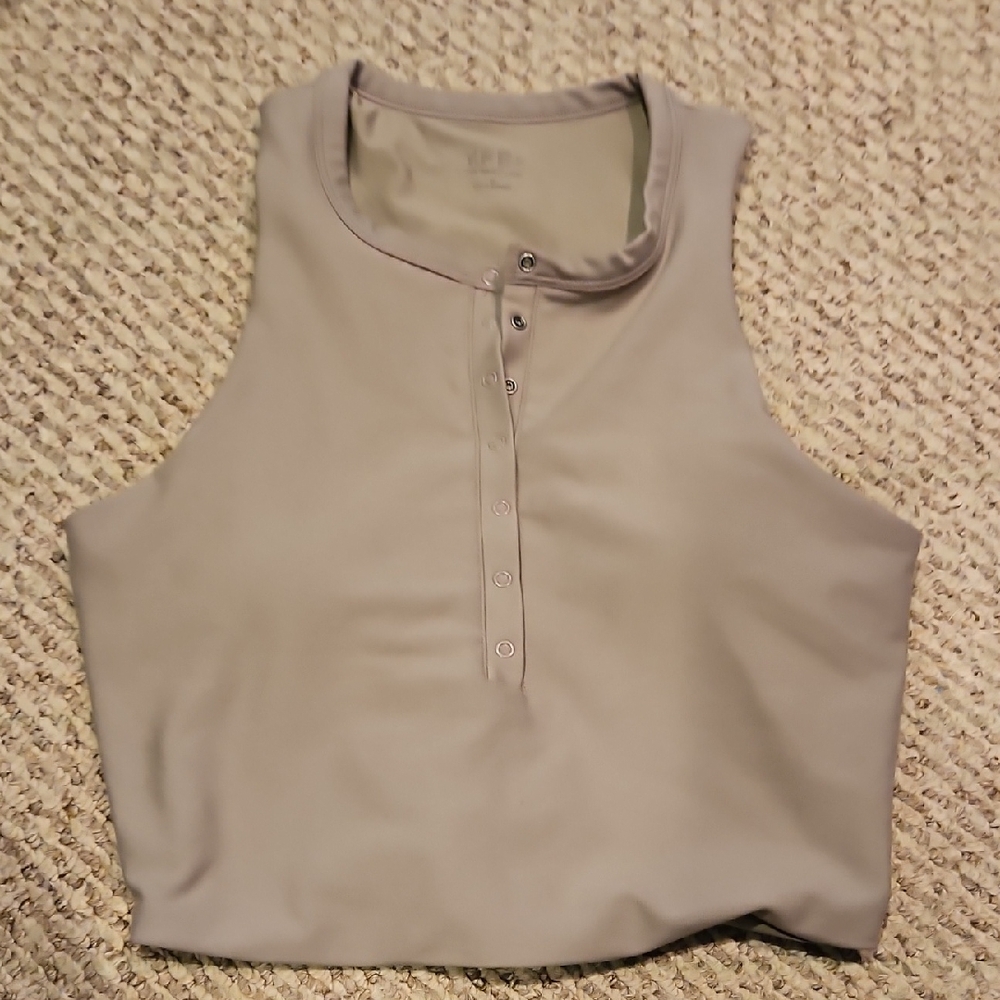 Abercrombie Ypb Henley Snap Up Workout Tank Top Medium